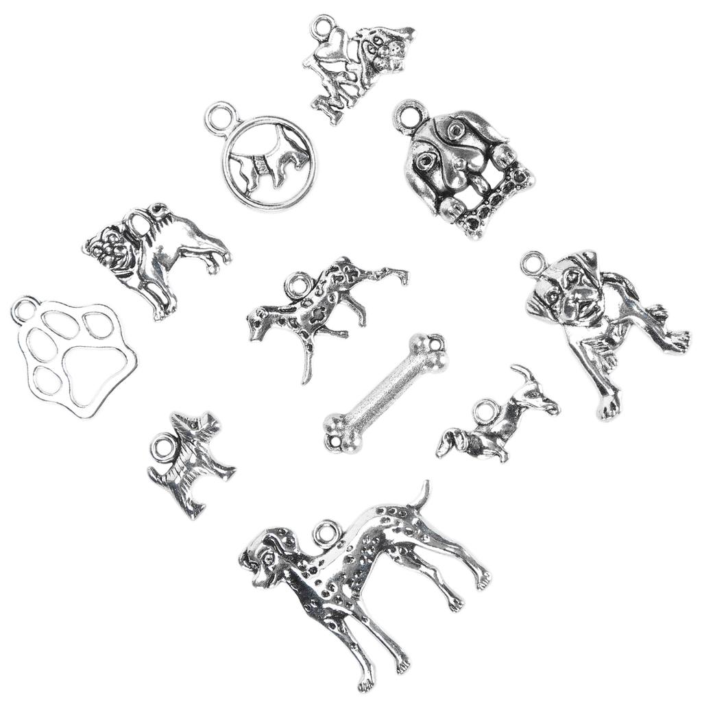 11pcs Dog Bone Jewelry Pendant Craft Supplies DIY Necklace Bracelet Making Accessory