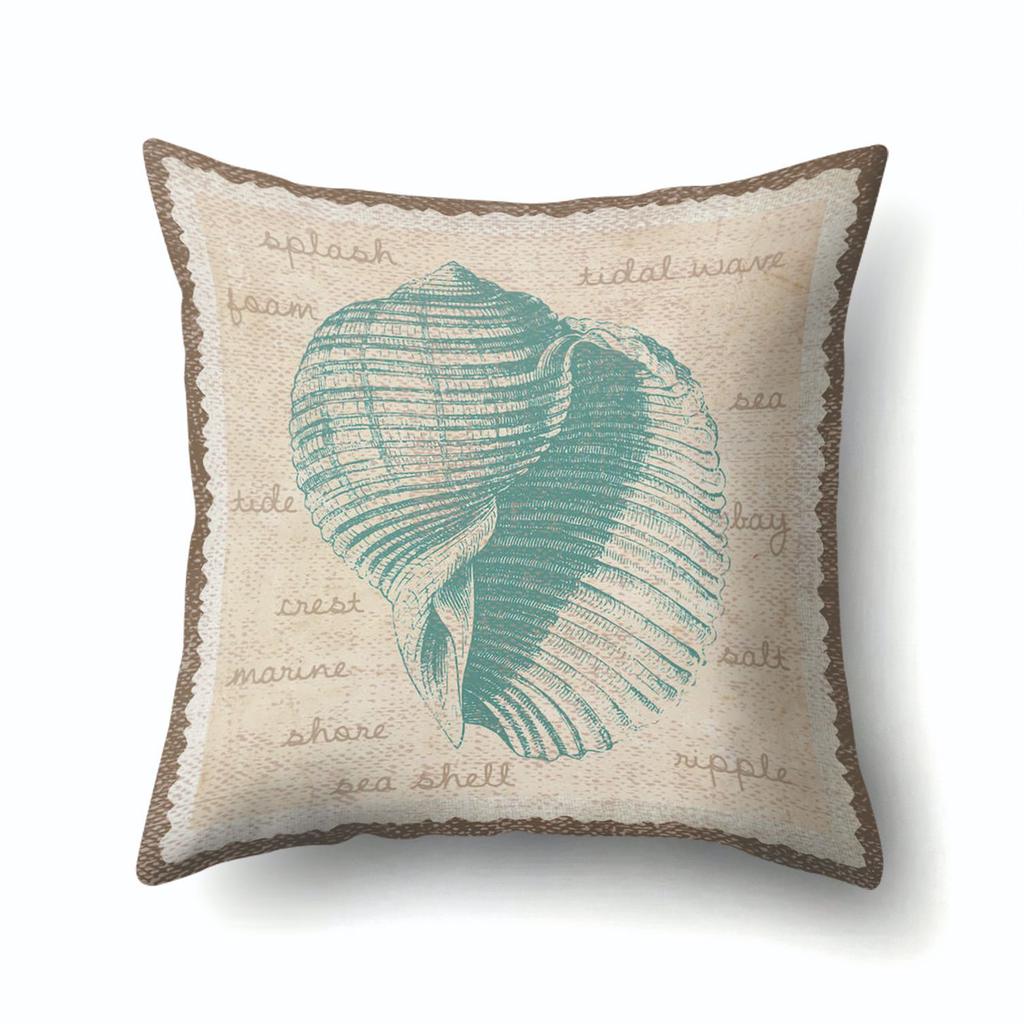 Vintage Marine Cushion Cover Peach Skin Pillowcase Sofa Cushion Pillowcase Suitable for Living Room Car Pillowcase
