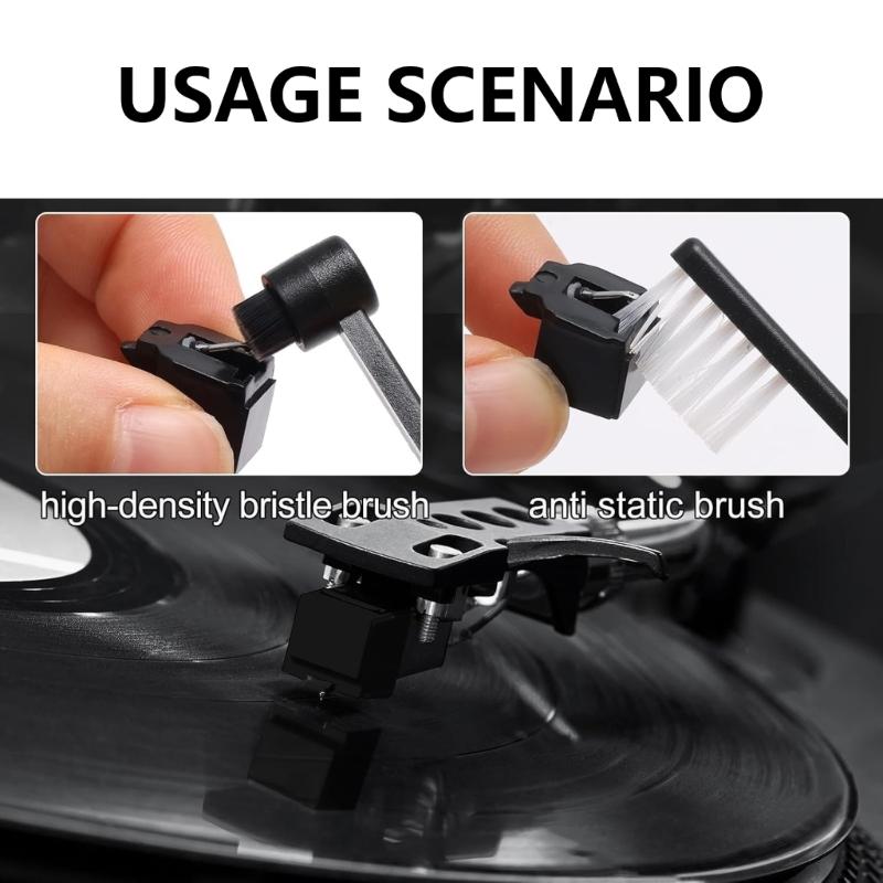 Diamonds Tip Record Player Needle with Brush Phonograph Part Replacement Needle Plastic Texture for Record Players