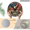 2D Flat, 1pc Round Aluminum "Home Of The Free Because Of The Brave" Patriotic Metal Sign, American Eagle & Military Boots Memorial Wall Plaque, USA
