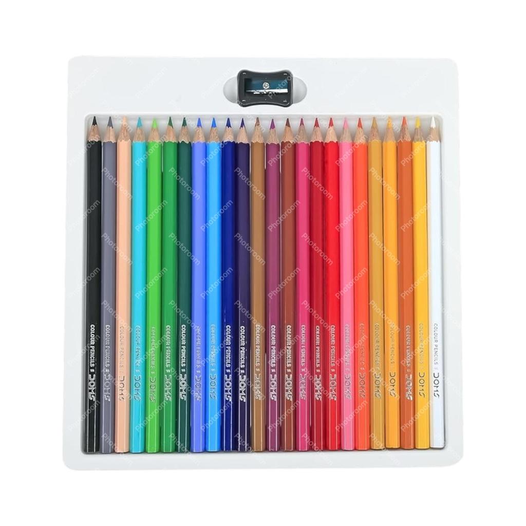 Doms 24er Farbstifte Set Sechseckiger Griff Helle Farben Ungiftig Zeichenset für Kinder Schulgebrauch Kunstset