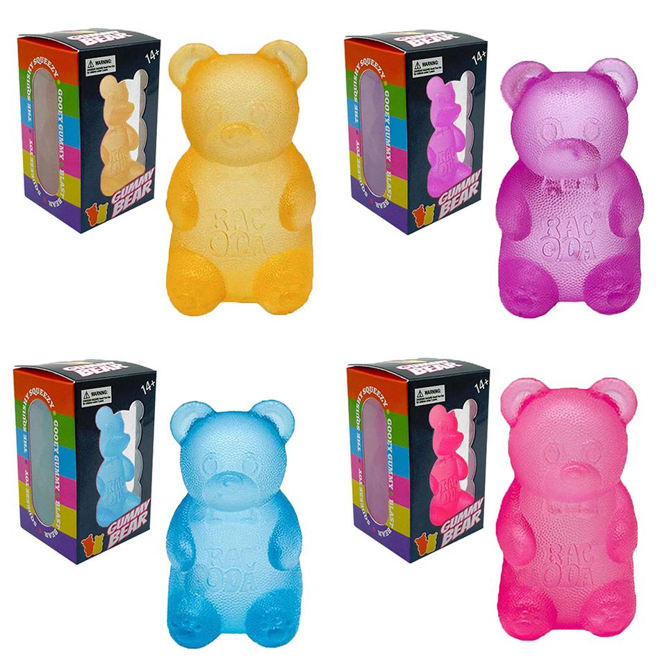 Squishy Cute Soft Jelly Bean Colorful Bear Stress Relief Fidgeting Sensory Toy Slow Rebound Anti Anxiety Decor Party Gift Adults