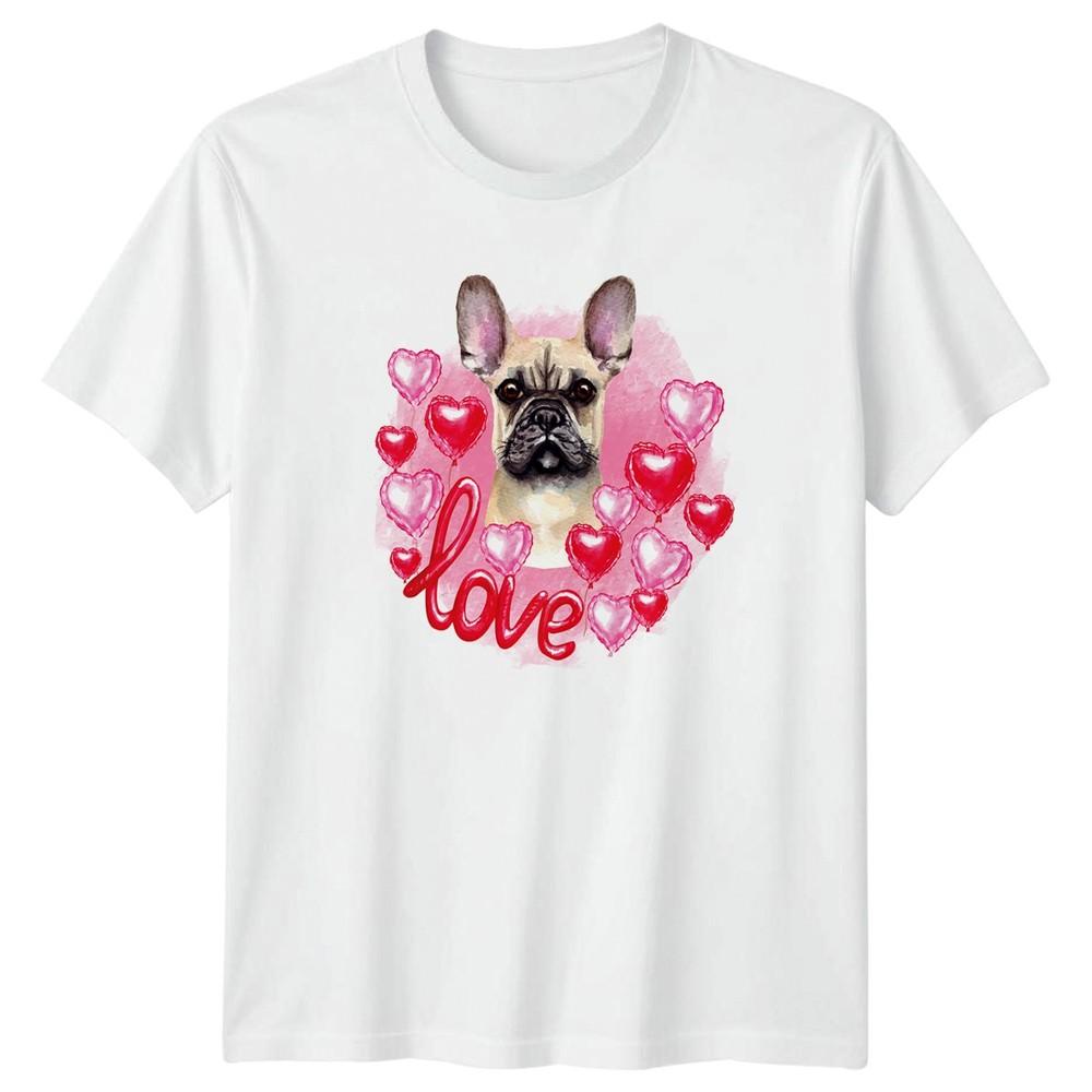 French Bulldog Puppy Love Hearts Unisexs TShirt French Bulldog Dogs S