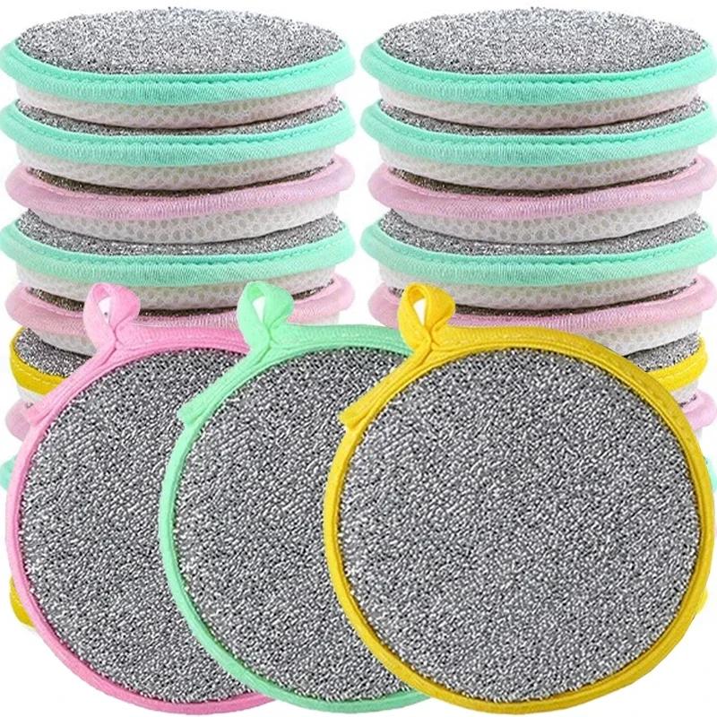 20/5pcs Dish Washing Sponge Double Side Scouring Pad Wipe Pot Pan Dish Washing Cleaning Brush Sponge Household Kitchen Tools