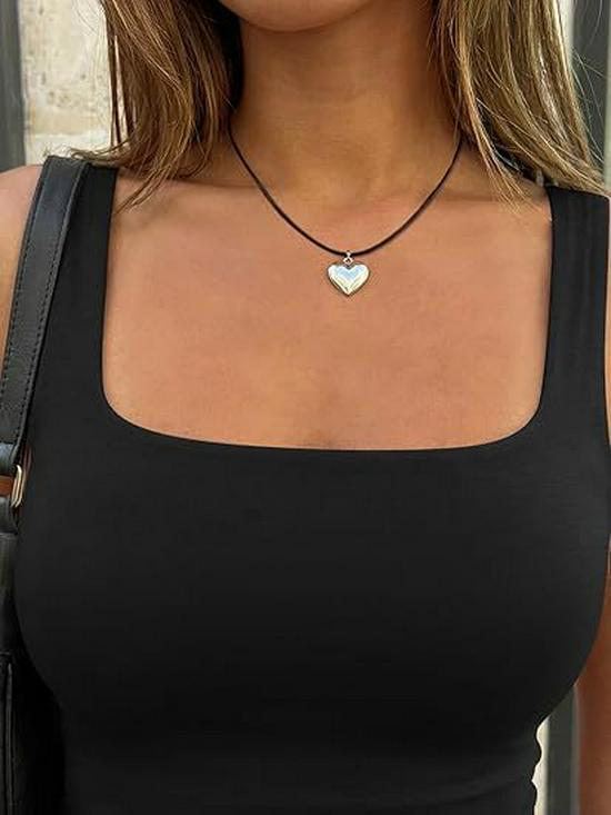 European & American 2026 Women's Square Neck Sleeveless Fitted Tank Top