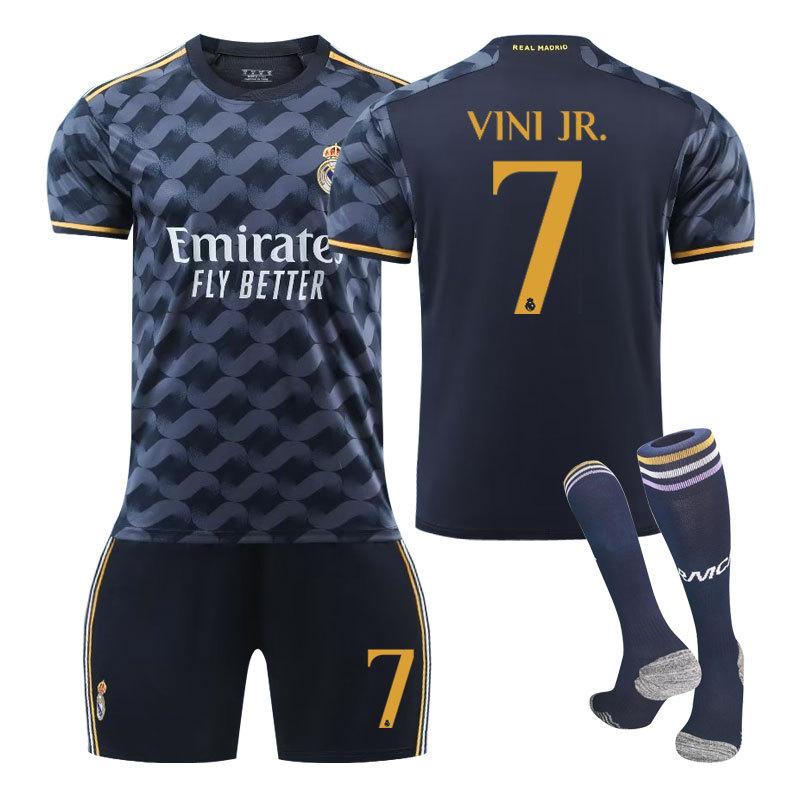 Real Madrid Away Adults and Children's Student Training Clothes Set Jersey Sportswear Men's and Women's Football Clothes La Liga