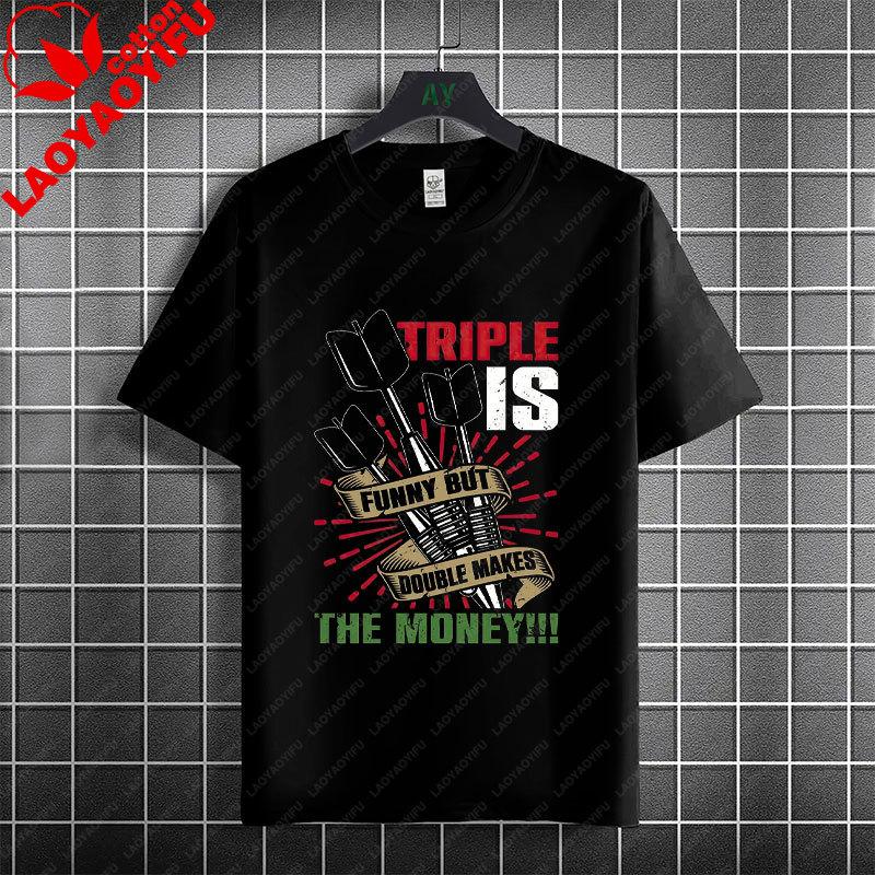 Thats Why IM Here Funny Dart and Beer Graphic TShirt 100 Cotton Short Sleeve Casual Tee Outdoor Activities  Social Events