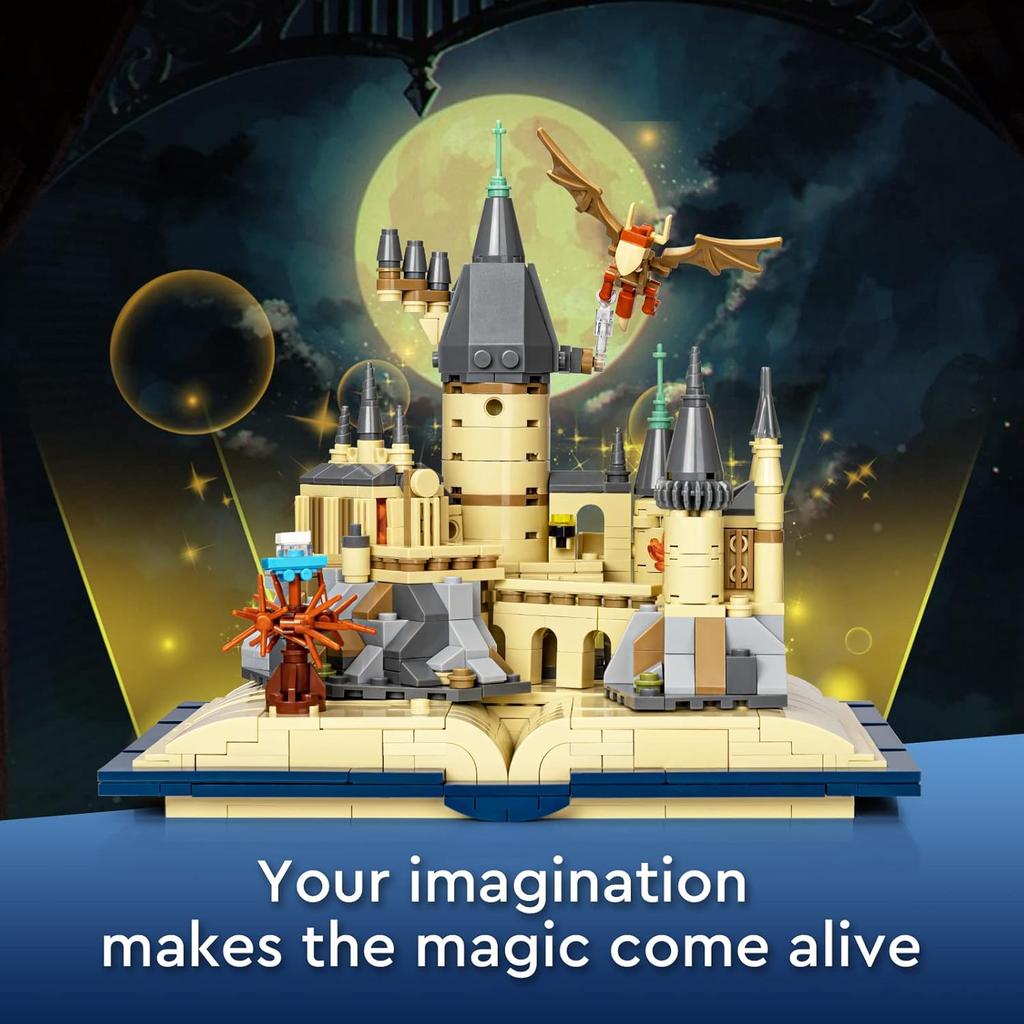 Magic Castle Book Building Set, Creative Castle Architecture Building Blocks Toy, Wizarding World Collectible Display Model for Adults, Gift for Boys