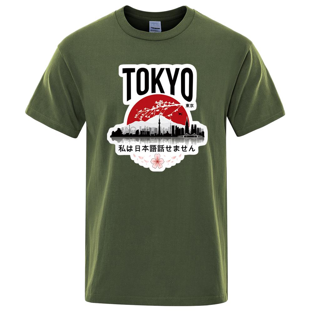 Tokyo Print T-shirts I Don't Speak Japanese Design Man's T-shirt Men Clothes 2023 Summer T Shirt Men's Brand Black Tops Tees
