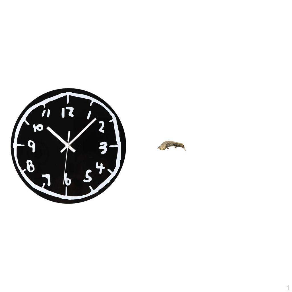 Modern Minimalist Acrylic Wall Clock with Copper Salamander Animal Figurine Creative Art Decor for