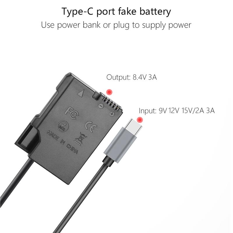 PD USB-C To EP-5A EN-EL14 Dummy Battery Power Adapter for Nikon D3100 D3200 D3300 D3400 D3500 D5100 D5200 D5300 D5500 D5600