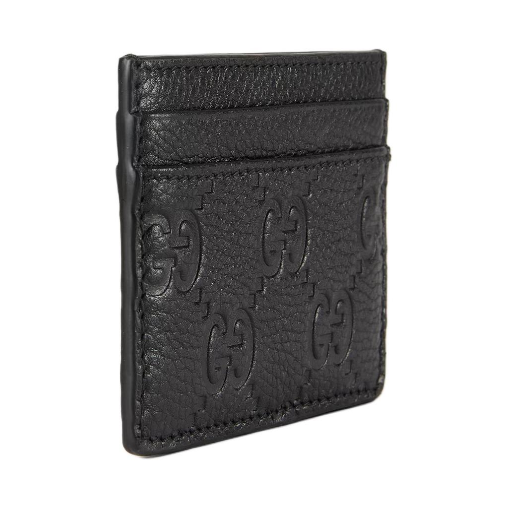 Gucci Skórzany etui na karty z emblematem GG Akcesoria damskie Czarny 815883-AAEEM-1000