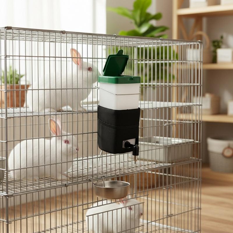 Heated Water Feeder For Rabbit Small Pet Hanging Cage Drinker Bottle Leak Proof Design