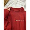Women's New Year Limited Edition Angora Red Knit Sweater - Half-High Neck, Long Sleeve Base Layer Top for Autumn/Winter