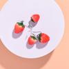 Fashion Simple Acrylic Strawberry Pendant Earrings Quality Drop Earrings for Girls Women Gift Lovely Zircon