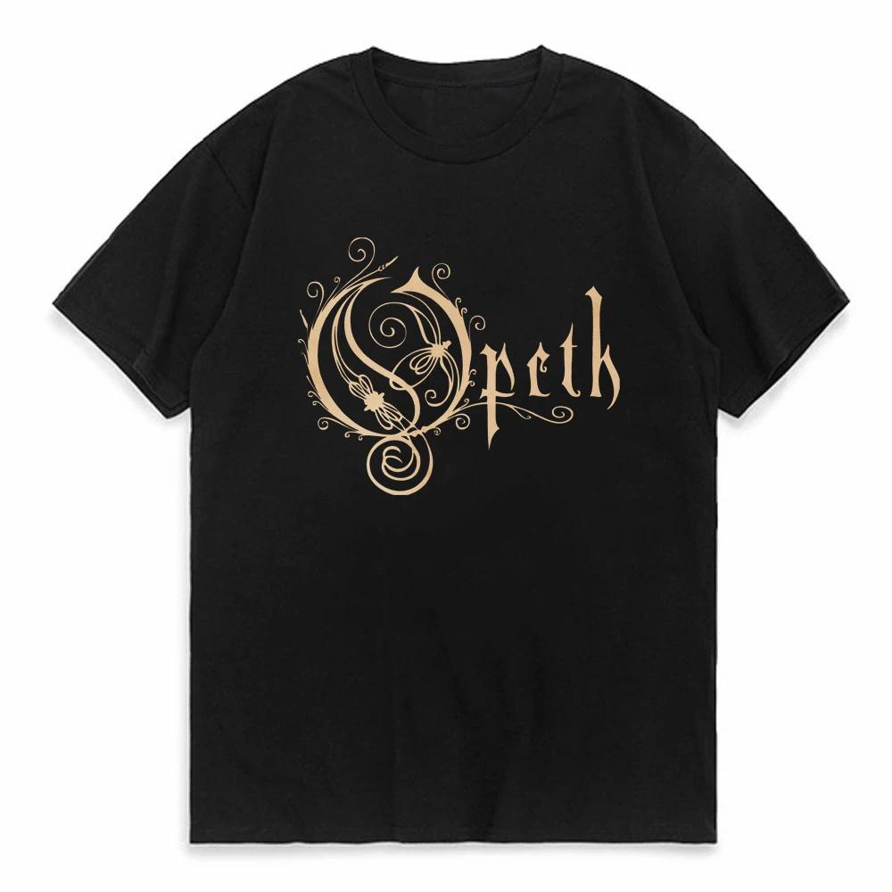 Vintage Progressive Death Metal Band Print TShirt For Unisex Unisex Fashion Opeth Band Short Sleeved Tees 100 Cotton Streetwear