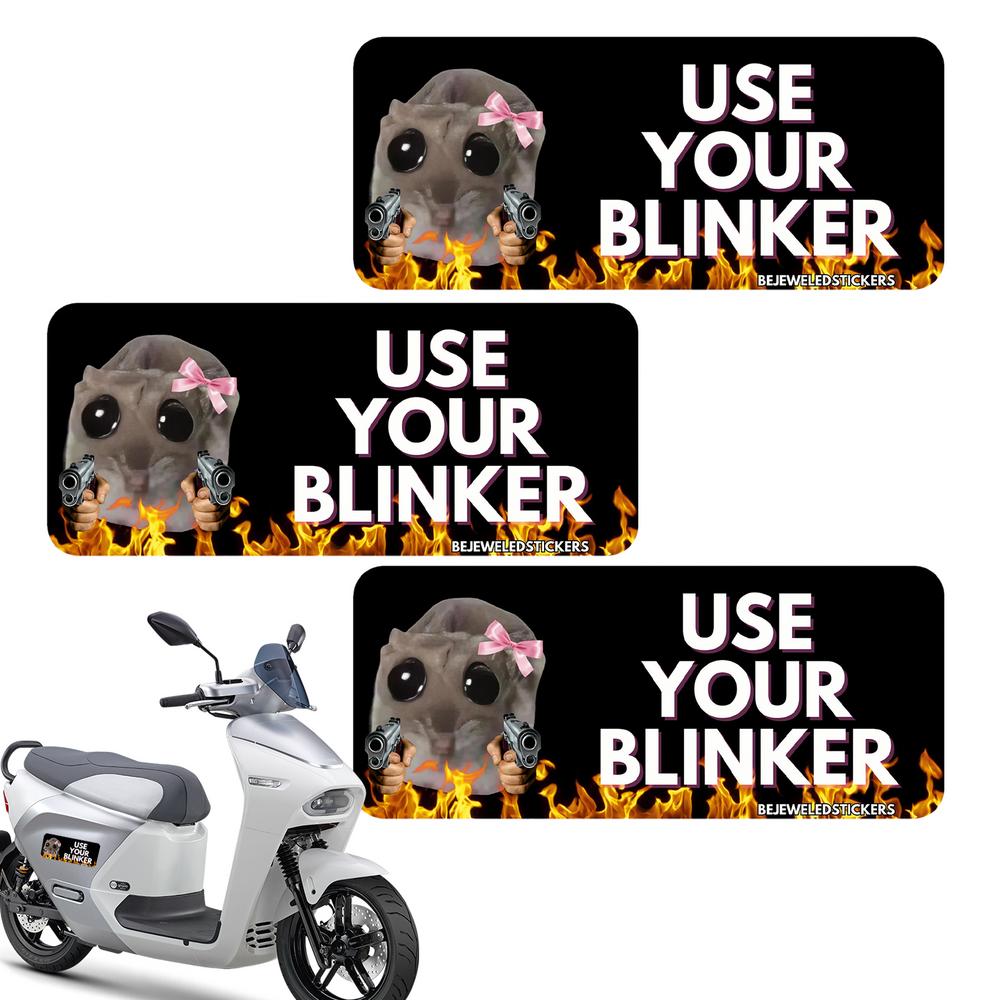 Sad Hamster Driving Sticker 3pcs Bumper Sticker Decal Cute Driver Sticker Funny Car Sticker Funny Hamster Big Eyes Decal For