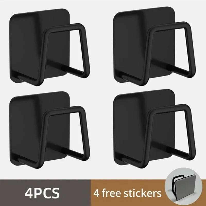 Multifunctional Kitchen Stainless Steel Sink Sponges Holder Self Adhesive Drain Drying Rack Kitchen Wall Hooks Accessories