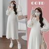 Korean Style Long Knitted Maternity Sweater Dress for Autumn/Winter