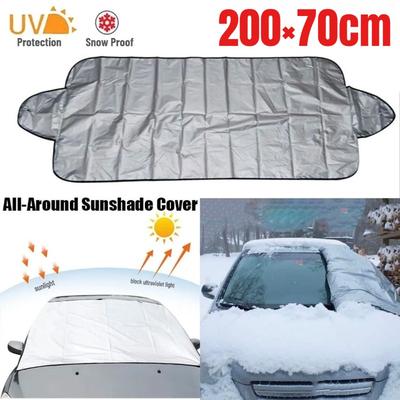 Auto Windschutzscheibenabdeckung Anti-UV Schneesicher Vollschutz Doppelseitige Windschutzscheibenabdeckung Sonne Schnee Eis Universelle Schilde 200*70cm