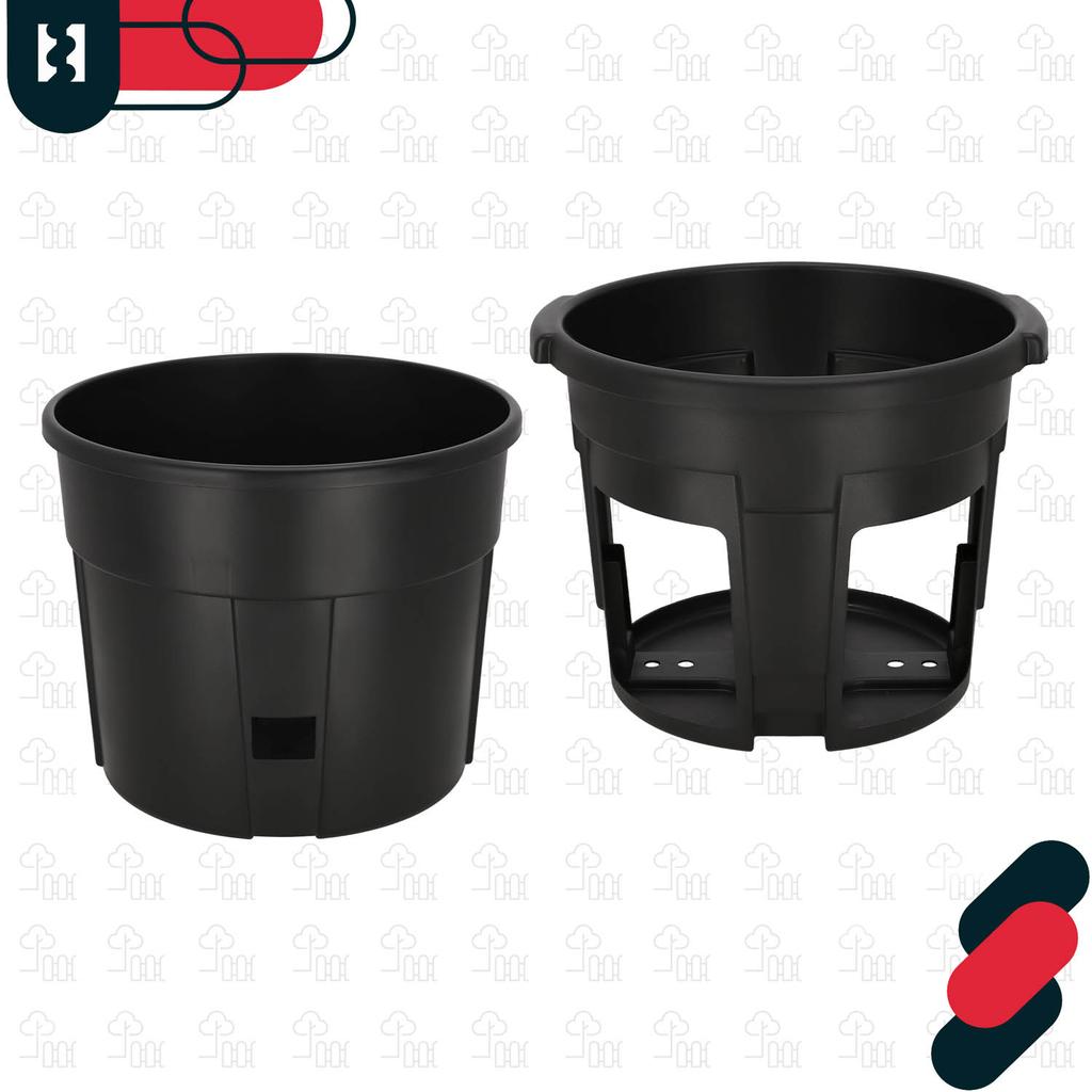 Pot for growing potatoes on the balcony, black, 29.5 cm, set of 3