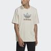 Adidas Originals Trefoil Logo Print Loose Casual Crew Neck T-Shirt Men Tops Light-Brown HE5646
