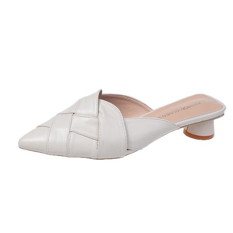 Summer New 2025 Women's Mules Shoes for Women Slippers Leather Slipper Designer Sandals Luxury Fashion Comfortable Low Heel Sexy