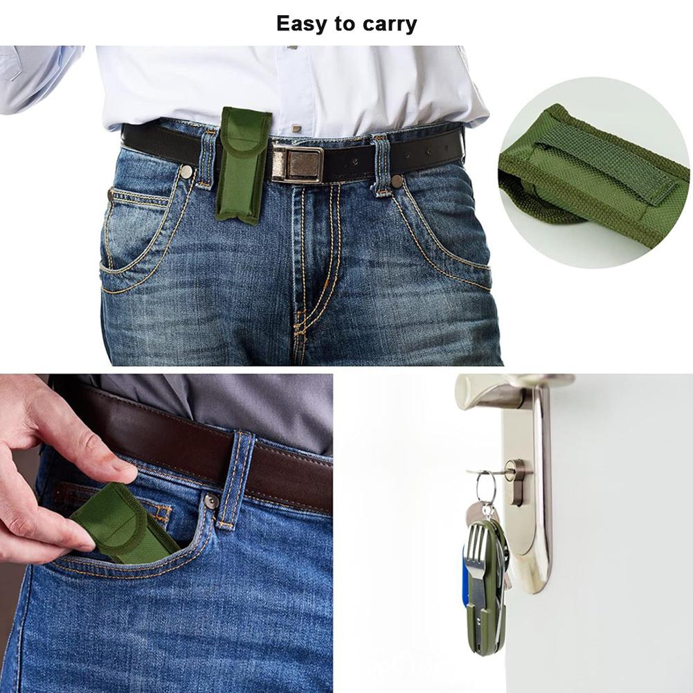 7 In 1 Multifunctional Stainless Steel Outdoor Picnic Tableware Foldable Fork Spoon Knife Camping Hiking Travelling Dinnerware