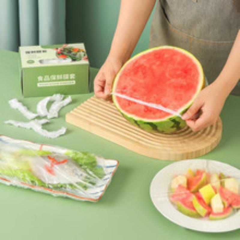 Disposable Tear-free Cling Film in A Box with An Elastic Opening To Prevent Odors From Mixing and Thickened Sealing for Freshness Preservation