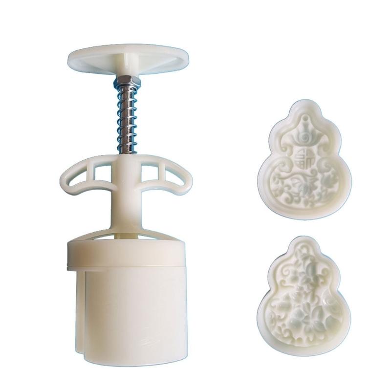 Plastic Material Mooncake Mold Gourd Shaped Stamps Moon Cakes Moulds for Mid-Autumn Festival DIY Baking Mooncake Use