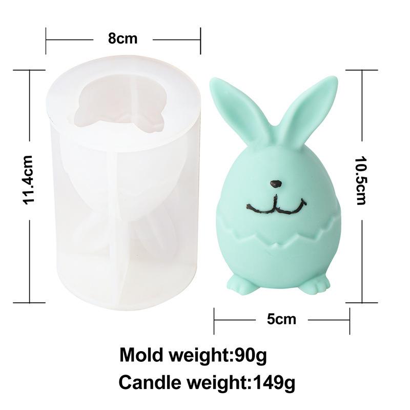 3D Easter Egg Bunny Candle Silicone Mold DIY Faceless Rabbit Head Shape Aroma Soap Plaster Resin Mold Decorative Crafts Supplies
