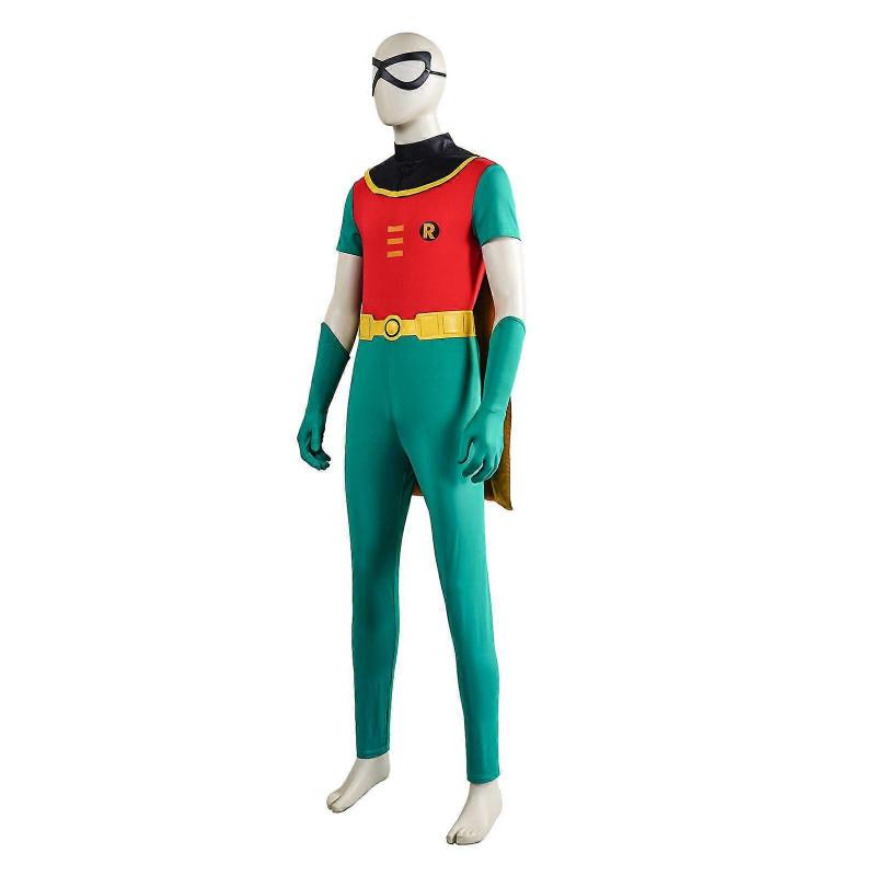 COS Robin Superhero Costume Bodysuit with Cape Unisex Halloween Cosplay Outfit