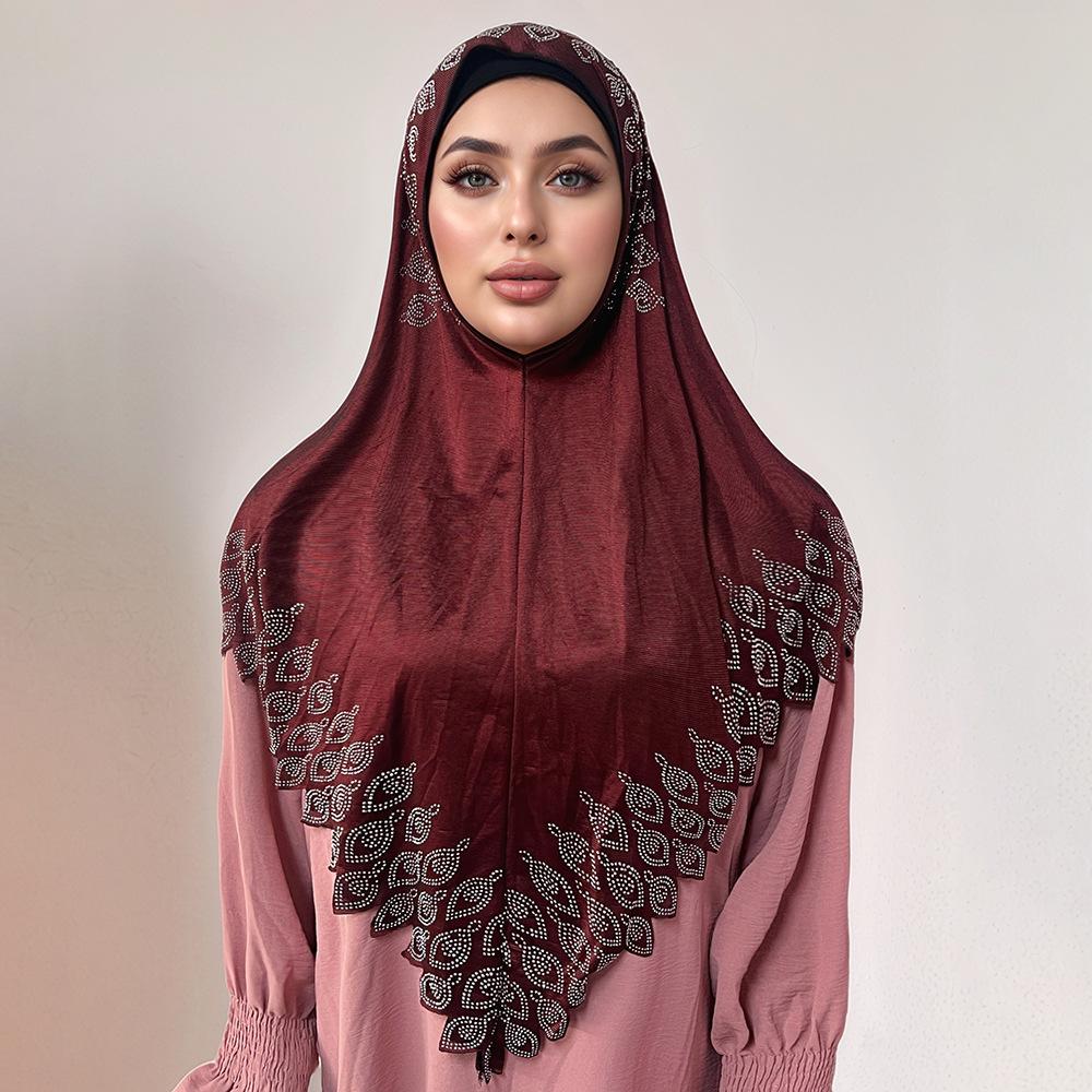 Knitted elastic hot diamond long towel, Hui yarn towel, Indonesia, Middle East and Africa headscarf