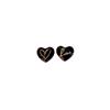Black Enamel Heart Stud Earrings Asymmetrical LOVE Punk Fashion Baroque Heart In Heart Unusual Earrings for Women