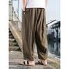 Casual Linen Pants Men Oversize Chinese Summer Wide Leg Baggy Sweatpants Outdoor Sport Harem Trousers