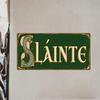 Vintage Irish "SLAINTE CHEERS" Metal Wall Sculpture (12×6in) | Black Beer Decor, Halloween & Christmas Gift