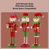 38cm Nutcracker Elfs Figures Decor Wooden Nutcracker Christmas Interior Decoration for Fireplace Child Dining Table