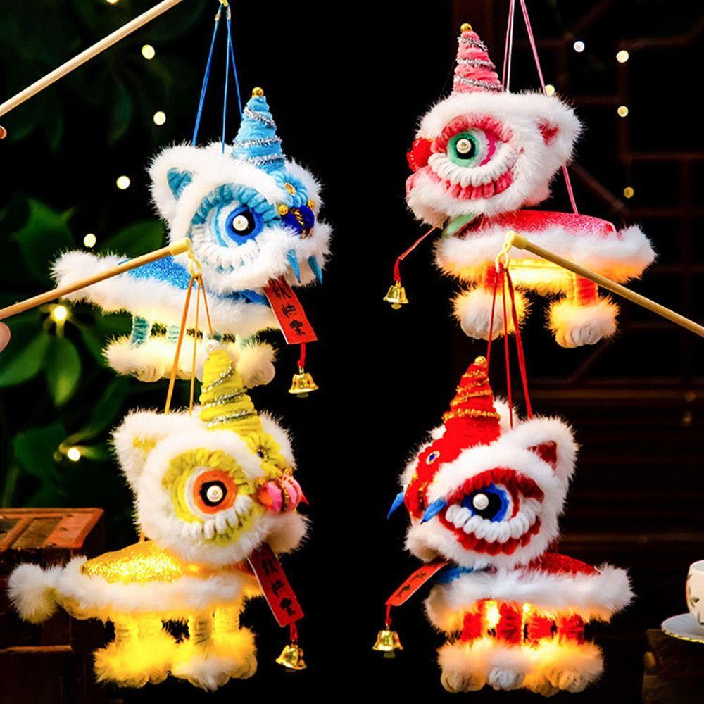 DIY DIY Lion Lantern Chinese Style Handheld Lantern New Lion Dance Lantern New Year