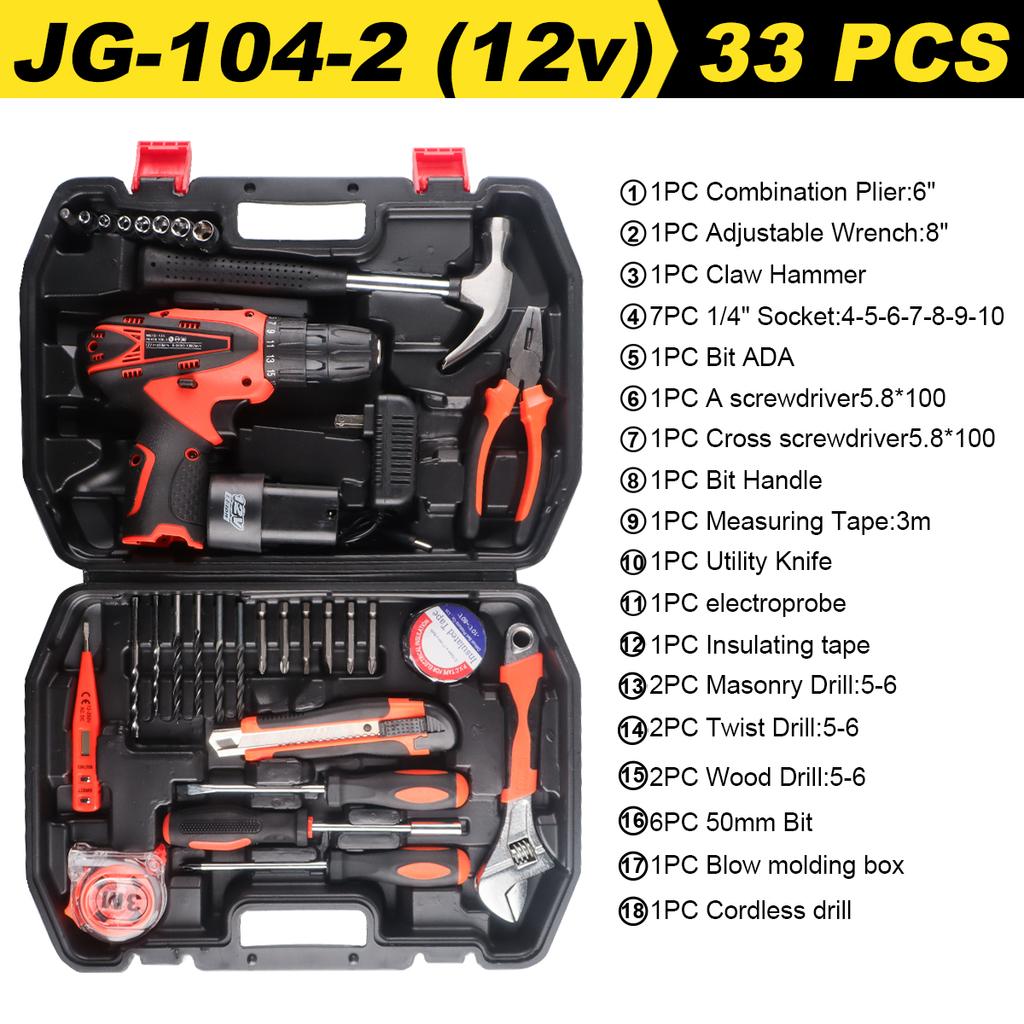 Cordless Drill Driver Set, 12V Electric Screwdriver Driver Tool Kit, 3/8" Keyless Chuck, Charger and batterie Included