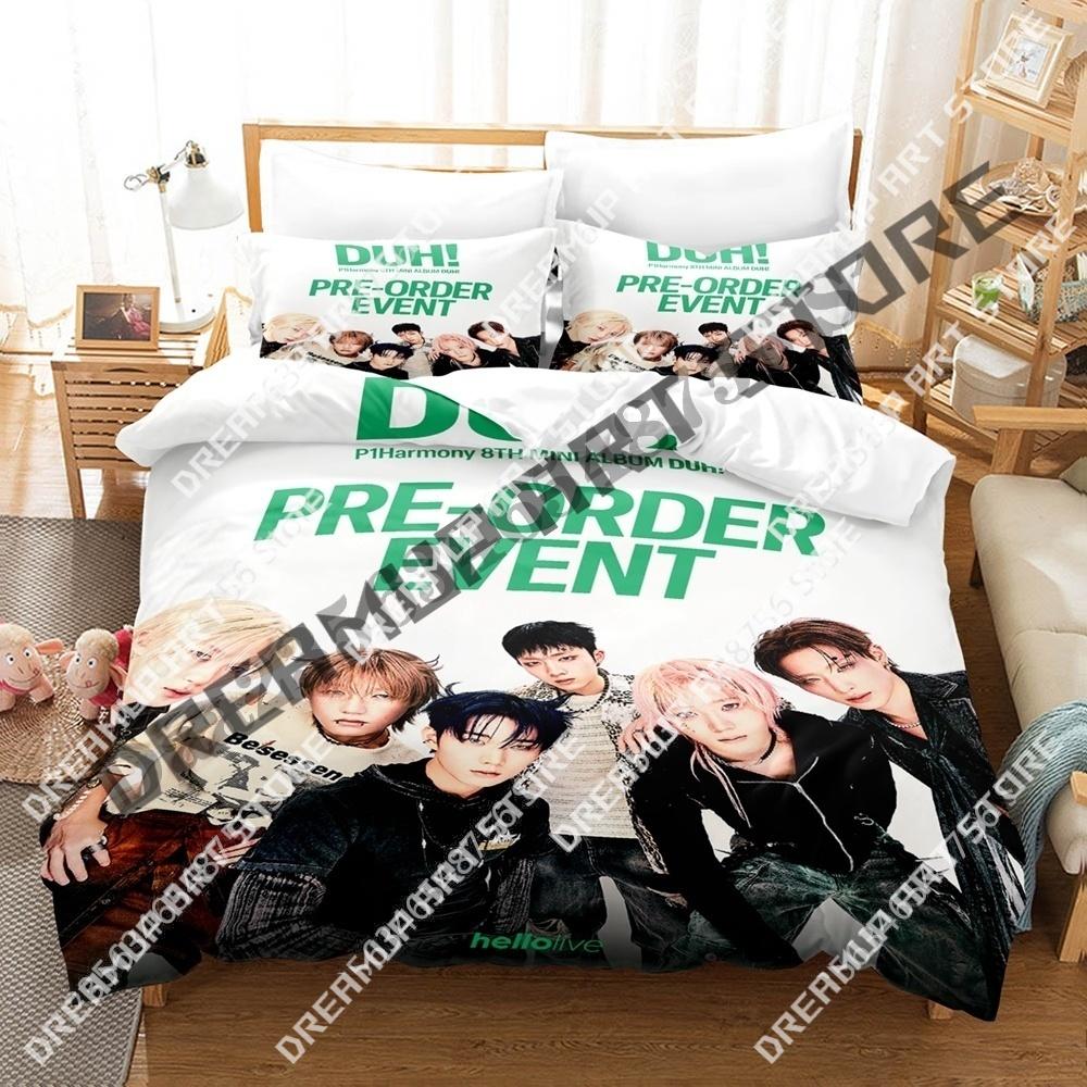 3D Print Kpop P1Harmony Bedding Set Twin Queen King Full Size Duvet Cover Pillowcase Bed boys girls Adult Home Textiles