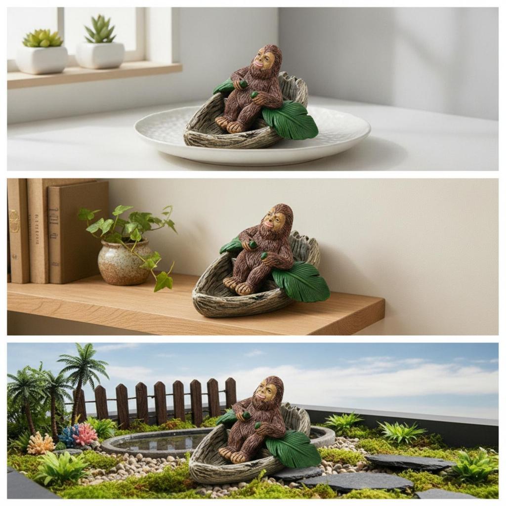 Monkey Figurine Resin Pond Ornament Decorative Aquarium Decoration for Gardeners, fishes Tank,