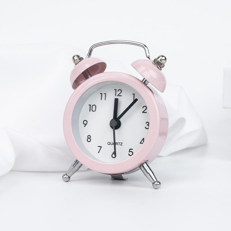Creative Children's Alarm Clock On the Head of the Student's Bedside Cute Cartoon Silent Simple Bedroom Mini Loud Table Alarm Clock