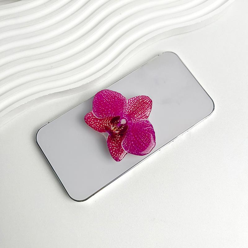 Orchid Flower Shaped Phone Support Ring Expandable Phone Holder Desktop Cell Phone Grip Lazy Bracket
