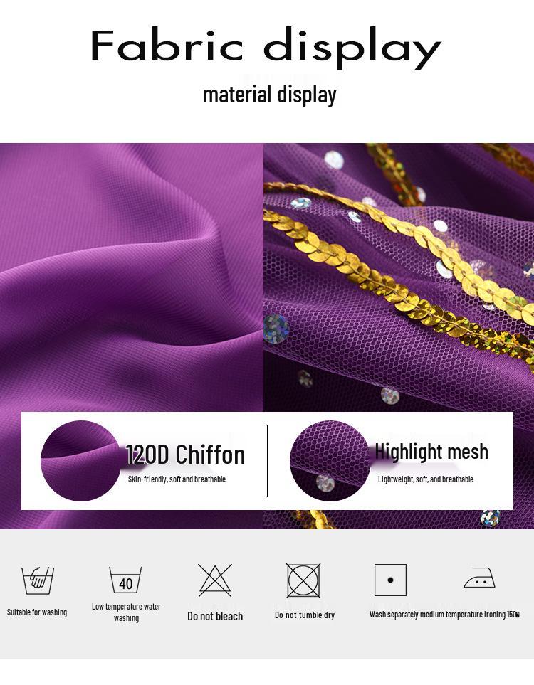 2025 Damen Ethnisches Xinjiang Bauchtanzkostümset - Kurzarm & Langer Rock