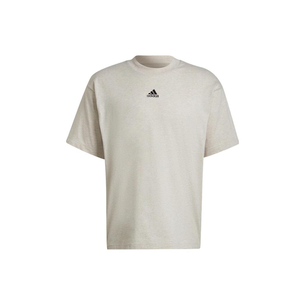 adidas T Shirts Men's Beige Gray Crew Neck Moderate Straight Fit H65780
