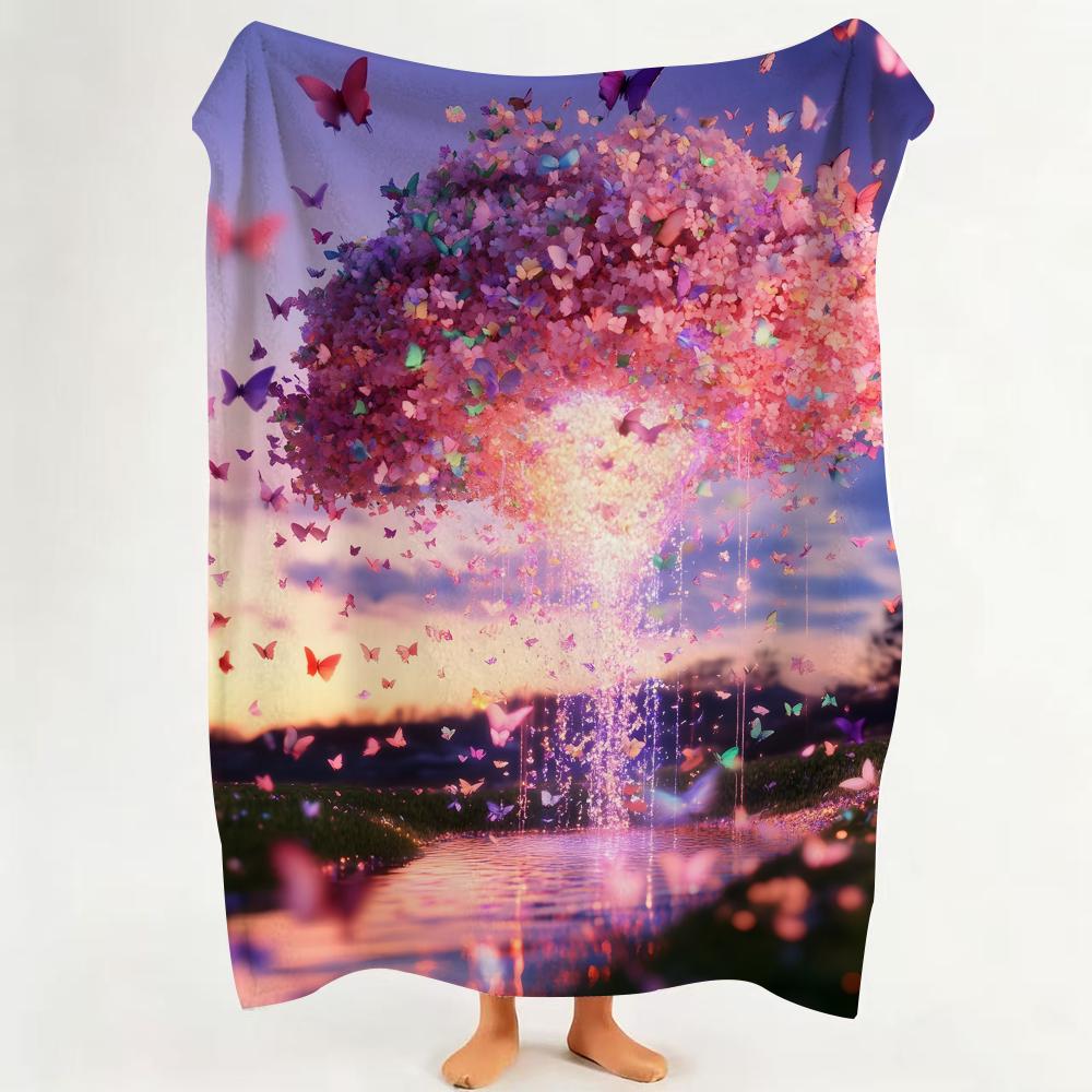 Art B Beautiful C Color Throw Flannel Throw Blanket Suitable for Sofa Living Room Bedroom