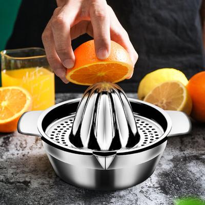 Manual Juicer for Citrus Lemon Orange Portable Stainless Steel Squeezer Handheld Press Juicer with Strainer 2 Pour Spouts for Home Traveling Camping