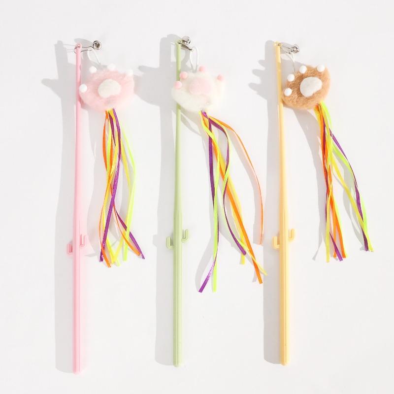 Cat Interactive Toy Funny Cat Claw Teasing Stick Kitten Teasing Stick Bite Resistant Sound Toy Cat Supplies