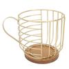 Large Capacity Coffee Pod Holder Solid Wood Base Mug Shape Mug Shape Coffee Pod Holder Wire Basket Anti-Slip Design