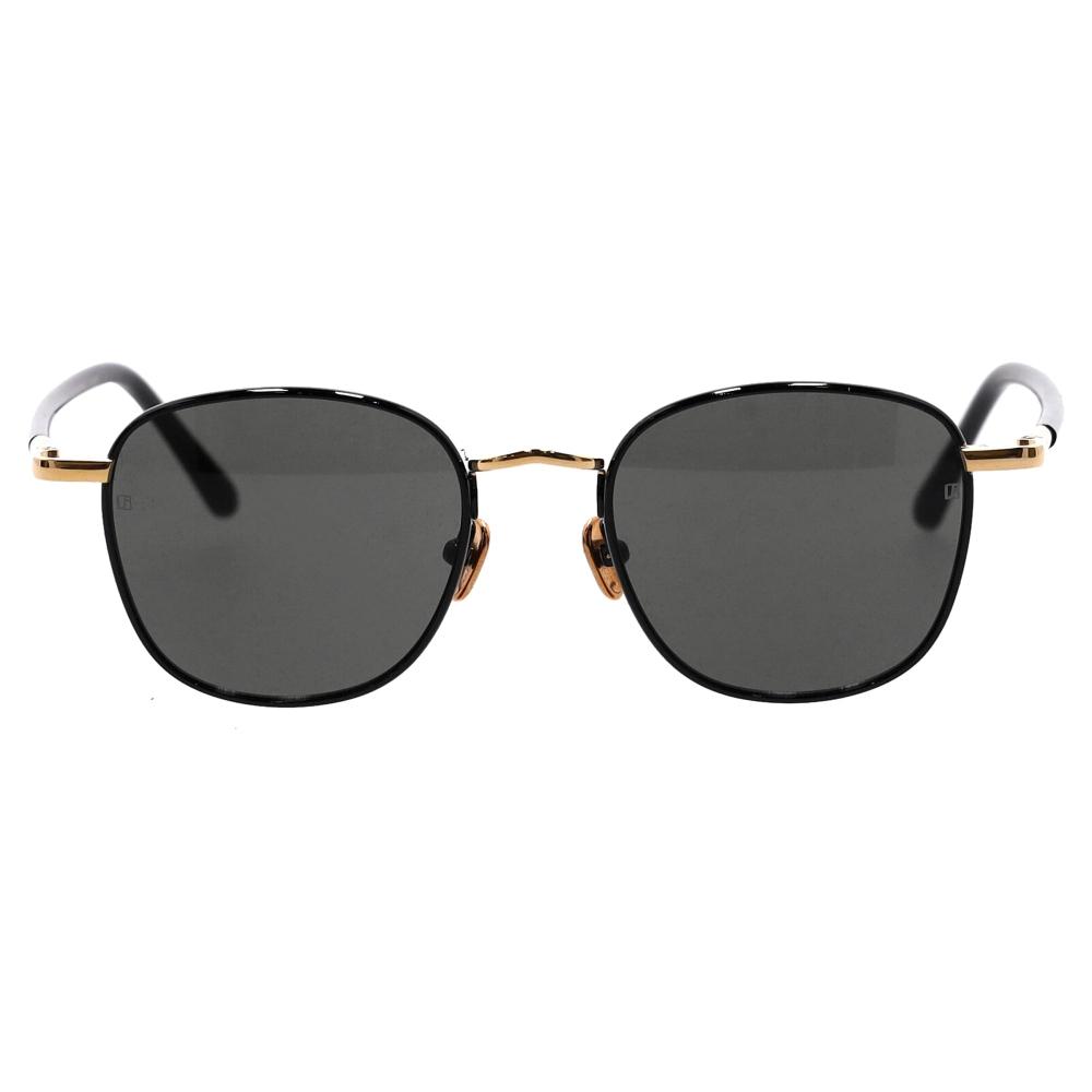 

LInda Farrow LInda Farrow Trouper Sunglasses In Gold And Black Titanium And Acetate Black